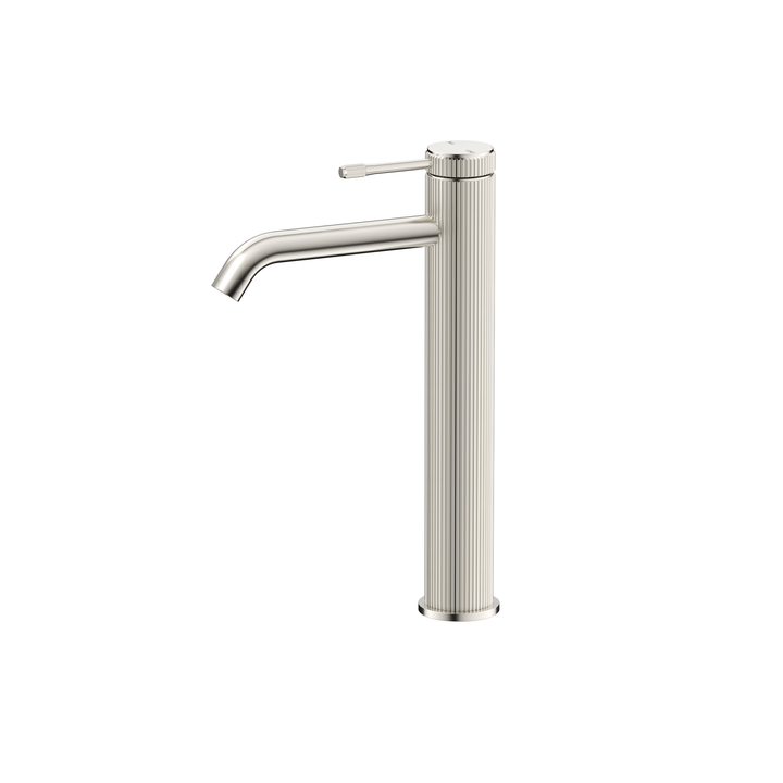 Mica Fluted Tall Basin Mixer - Brushed Nickel