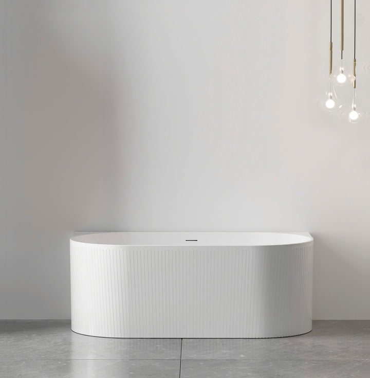 Attica Noosa Fluted 1500 Matte White BTW Multi-fit Bath with Overflow