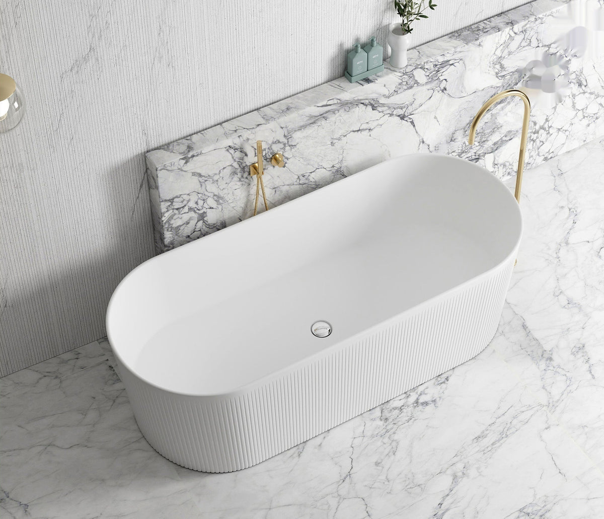 Attica Noosa Fluted 1700 Matte White Bath