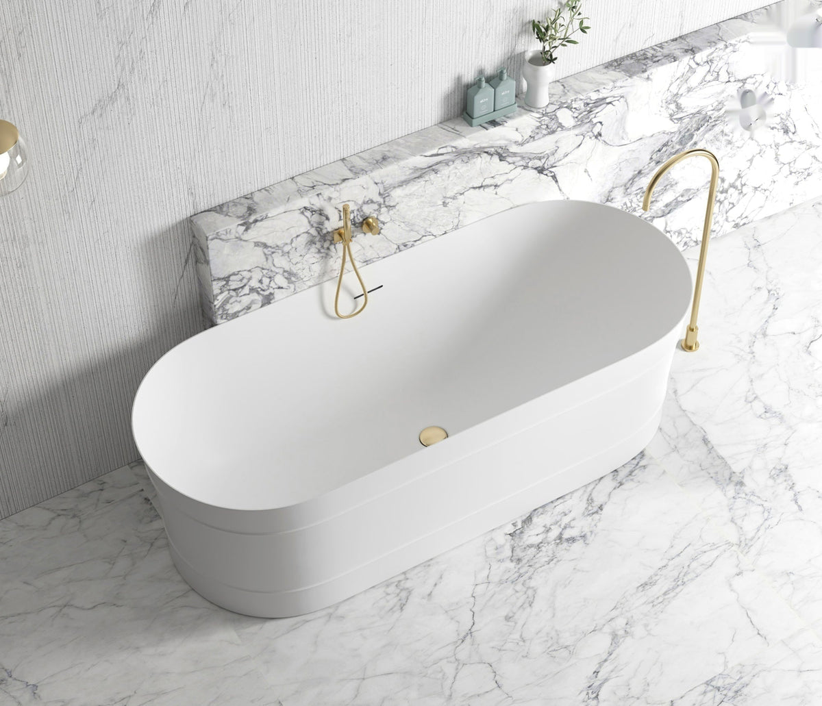 Attica Bondi 1700 Matte White Bath with Overflow