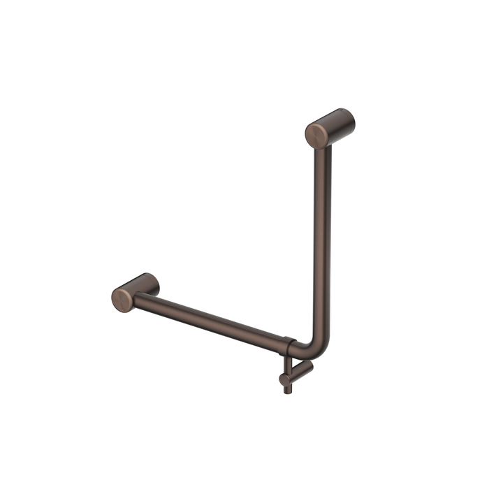 Mica Care Grab Rail - Curved 90 Degree - 450x450mm - Dusk Bronze