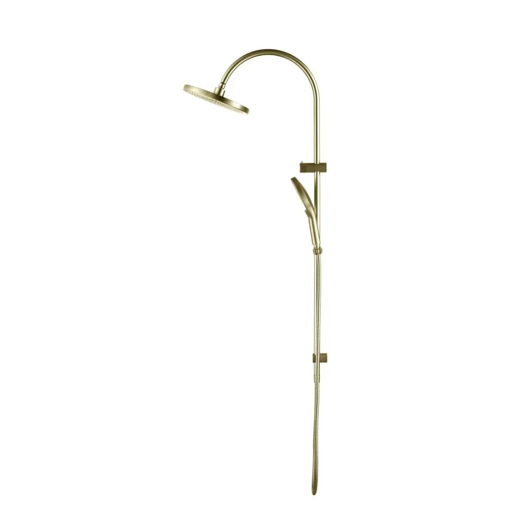 Mica Fluted Gooseneck Dual Shower Rail