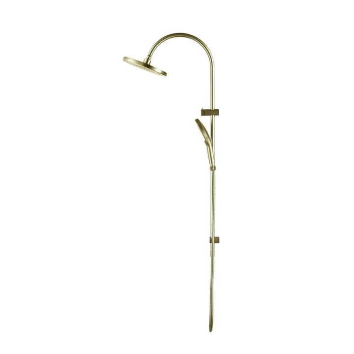 Mica Fluted Gooseneck Dual Shower Rail