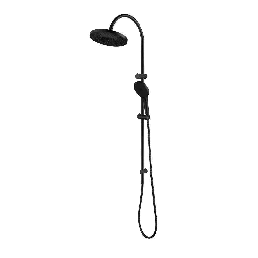 Mica Fluted Gooseneck Dual Shower Rail