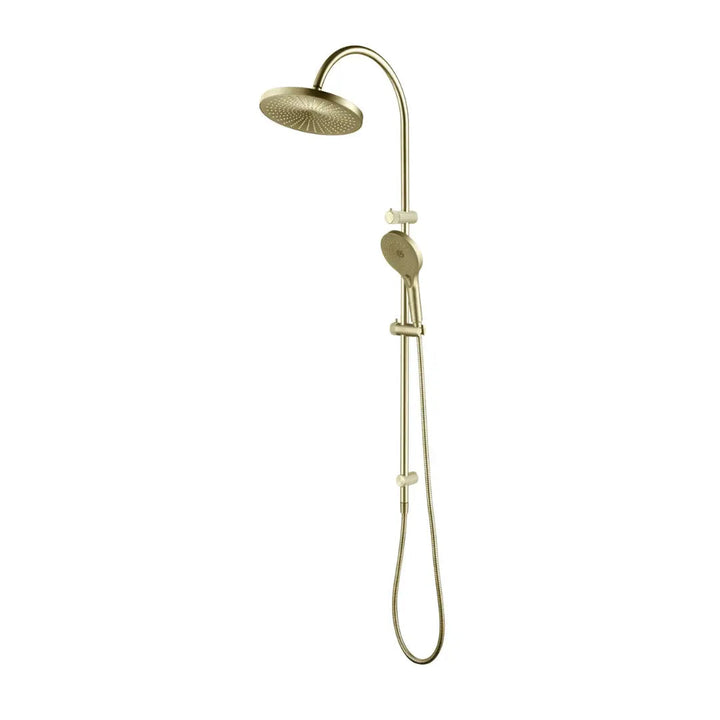 Mica Fluted Gooseneck Dual Shower Rail