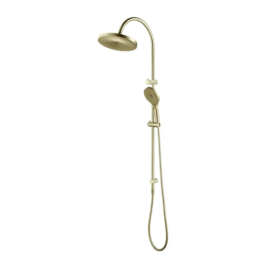 Mica Fluted Gooseneck Dual Shower Rail