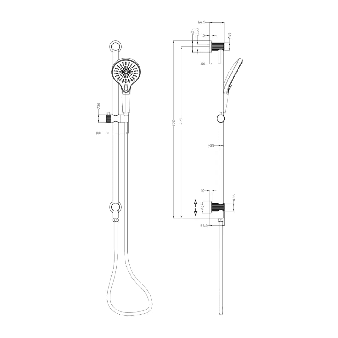 Mica Fluted Shower Rail