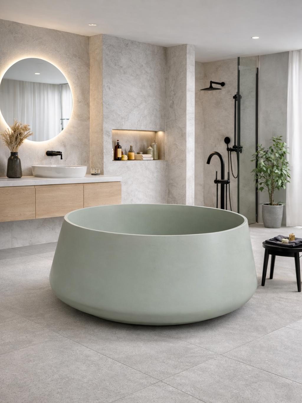 Arlo freestanding bath — tub lifestyle