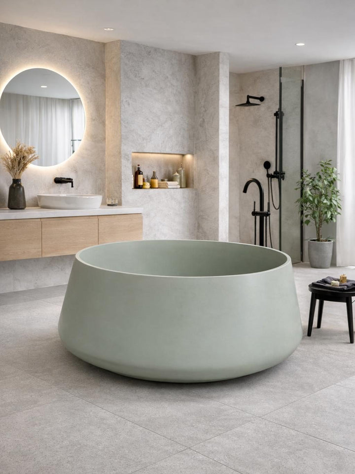 Arlo freestanding bath — tub lifestyle