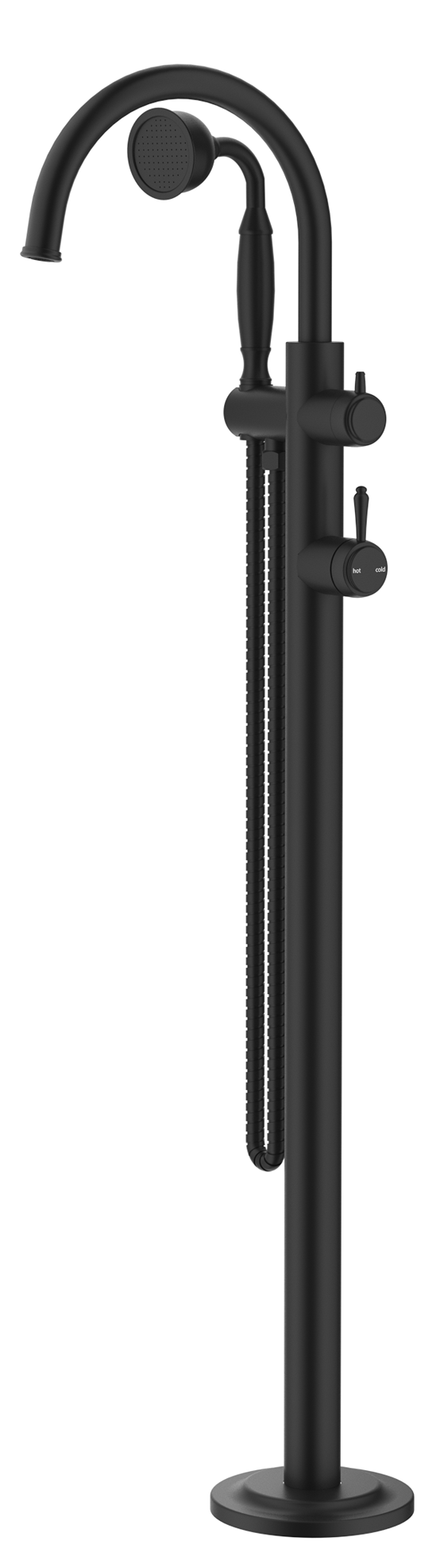 Mica Heritage Freestanding Bath Mixer with Hand Shower - Matte Black - view 4