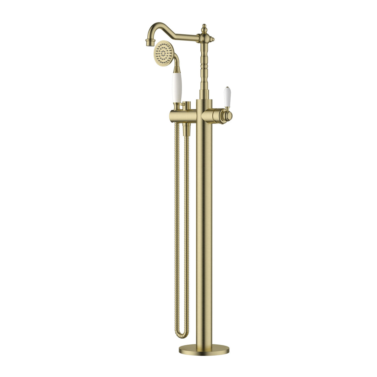 Bordeaux Freestanding Bath Mixer with Hand Shower - Brushed Bronze (BOR012BM)