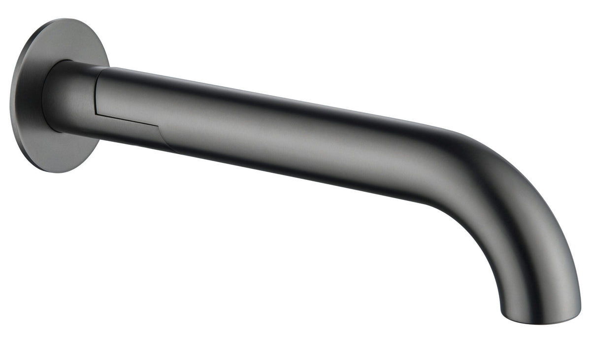 Mica Swivel Bath Spout - Curved - Brushed Gunmetal