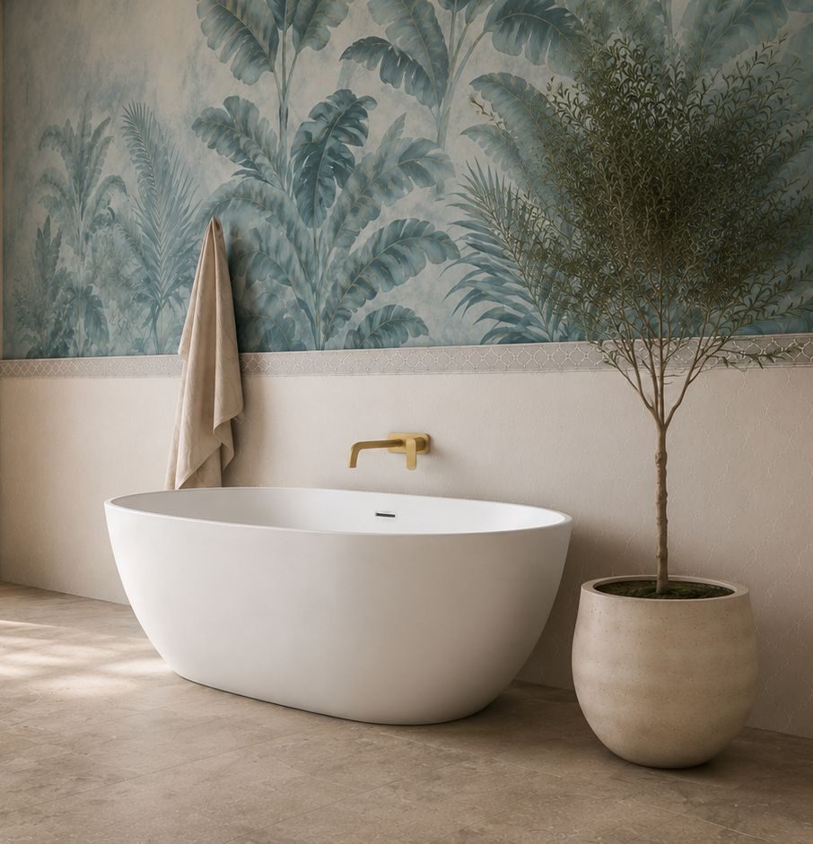 Bella freestanding bath — tub lifestyle