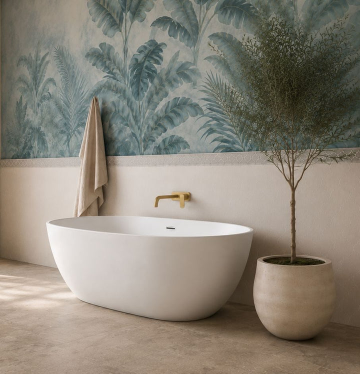 Bella freestanding bath — tub lifestyle