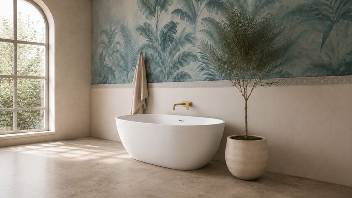 Bella freestanding bath — tub lifestyle