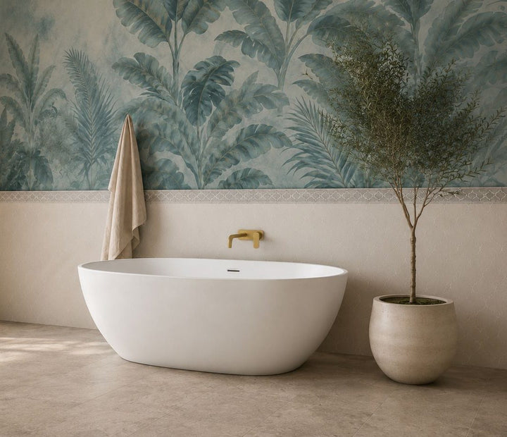 Bella freestanding bath — tub lifestyle