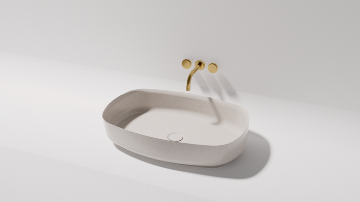 Bianca above counter basin, side view