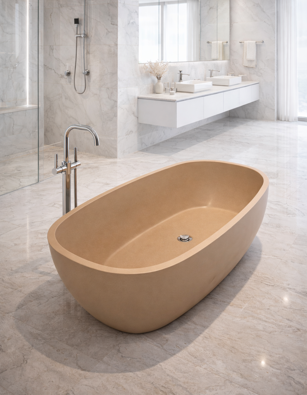Bora freestanding bath — tub lifestyle