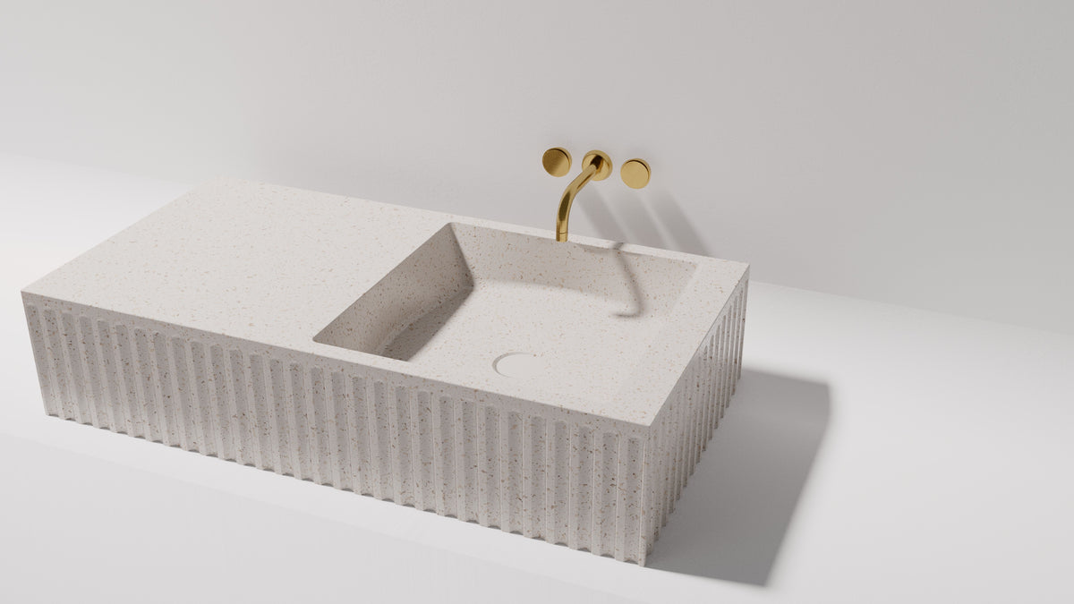 Briza Wall Hung basin — 900 side view
