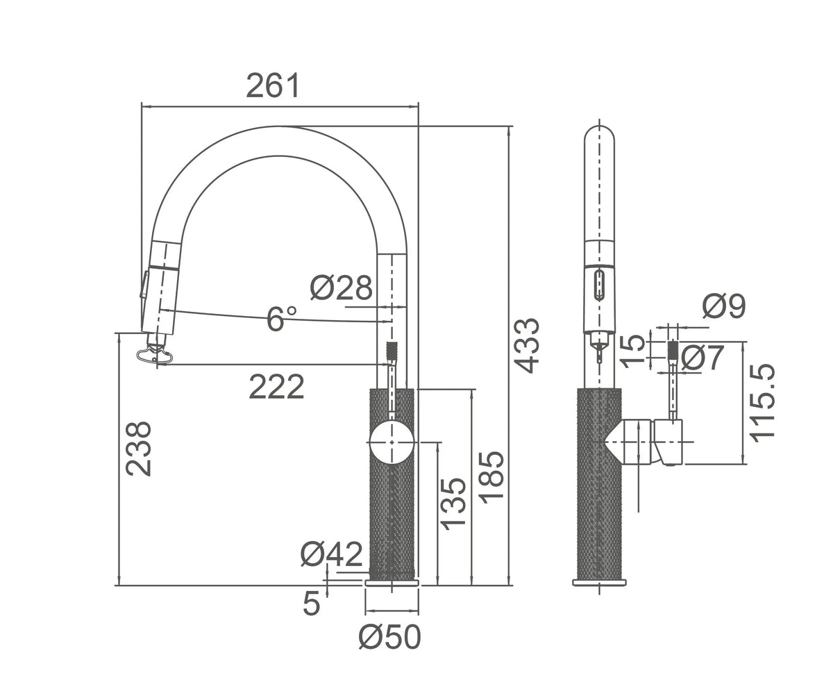 Tiara Pullout Kitchen Mixer ECT Global