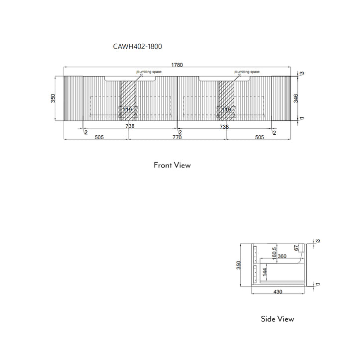 Petra Mark II Wall Hung 1800mm - product photo 8