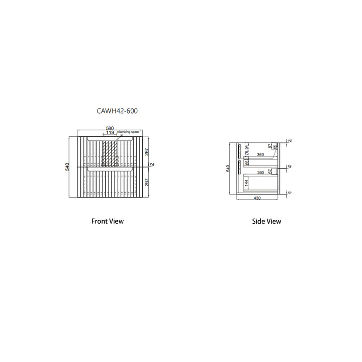 Tuscana Wall Hung 600mm