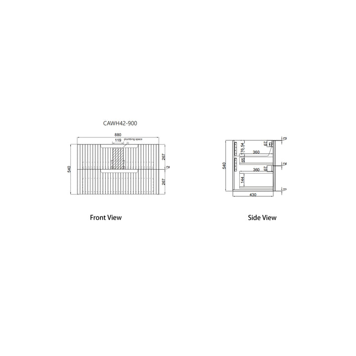 Tuscana Wall Hung 900mm