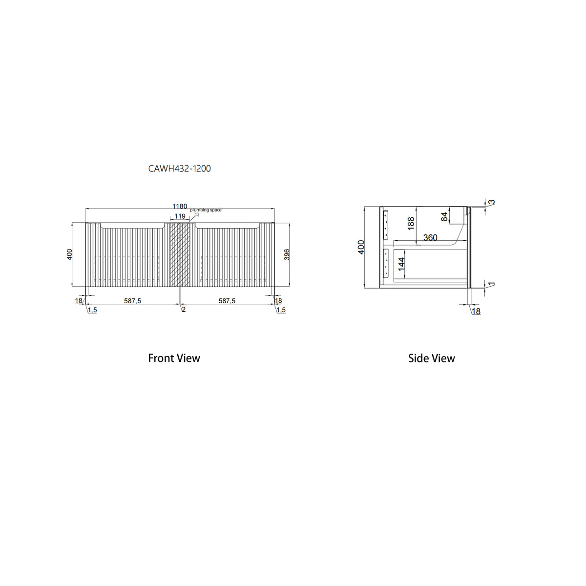 Perla Mark II Wall Hung 1200mm gallery