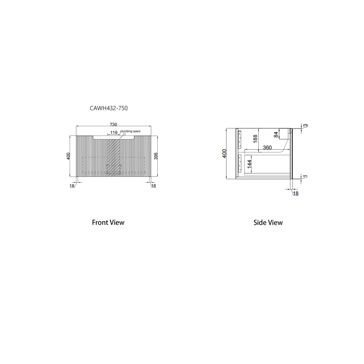 Perla Mark II Wall Hung 750mm gallery
