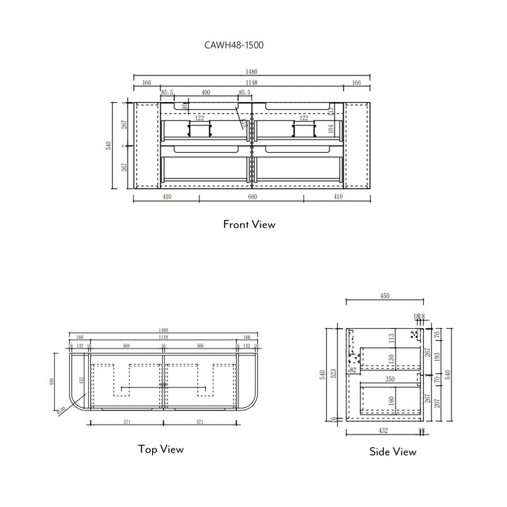 Briony Wall Hung 1500mm - product photo 3