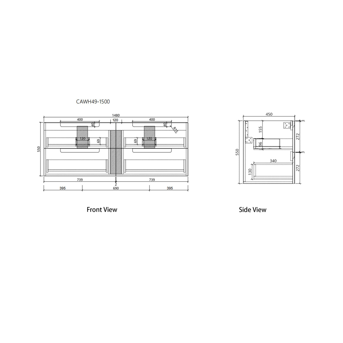 Neva Wall Hung 1500mm - product photo 5
