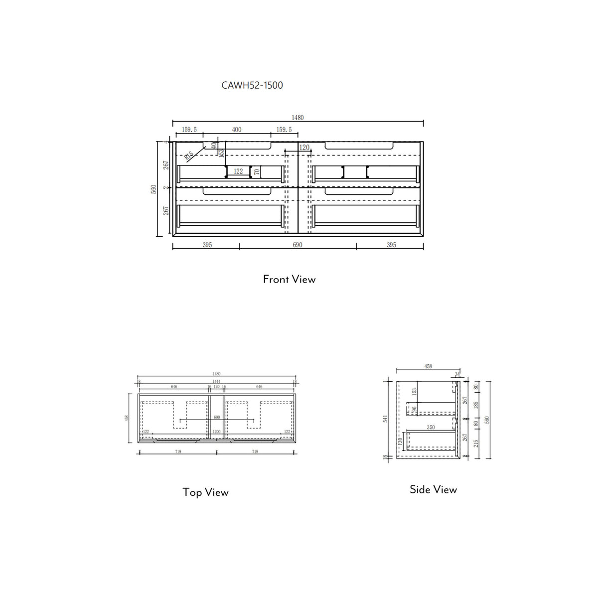 Ainsley Wall Hung 1500mm gallery