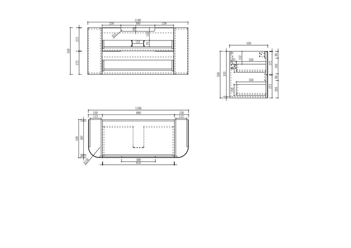 Varcelli Tier Wall Hung 1200mm gallery