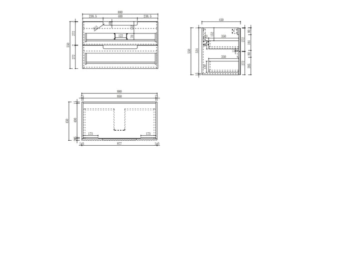 Lovina Tier Wall Hung 900mm gallery