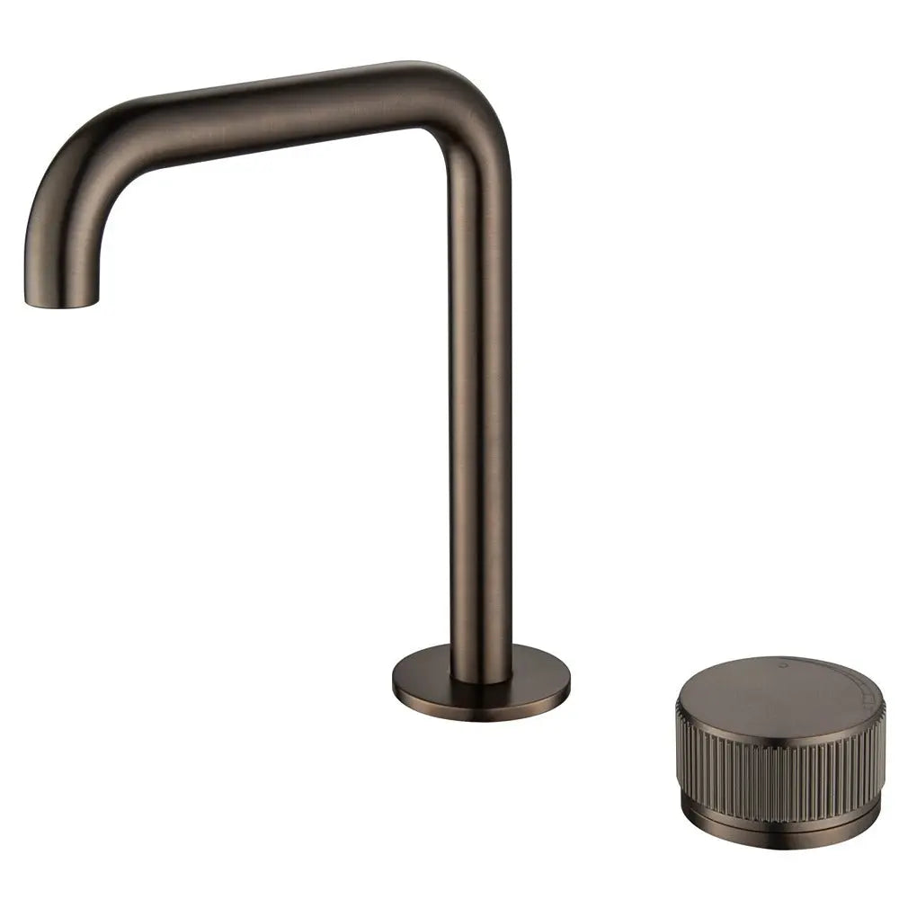 Mica Fluted Soft-Square Hob Basin Mixer Set