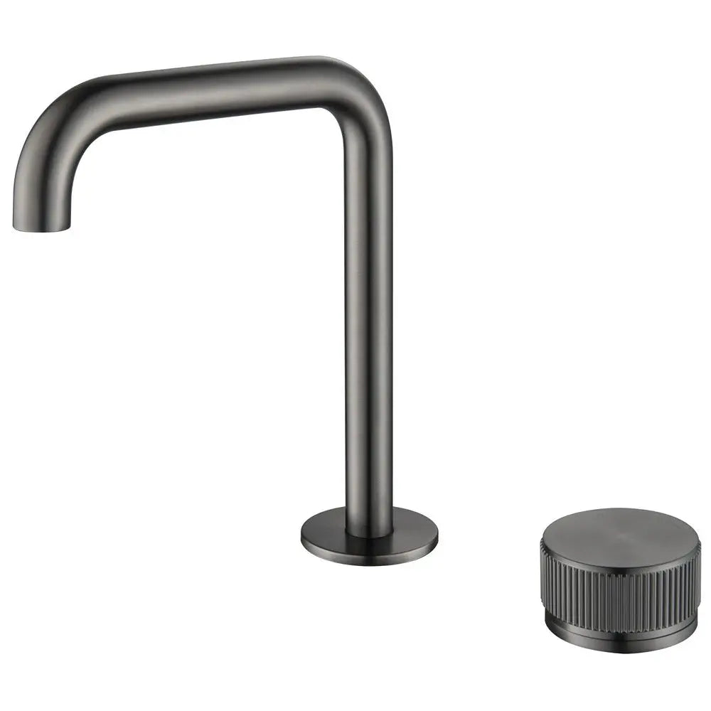 Mica Fluted Soft-Square Hob Basin Mixer Set