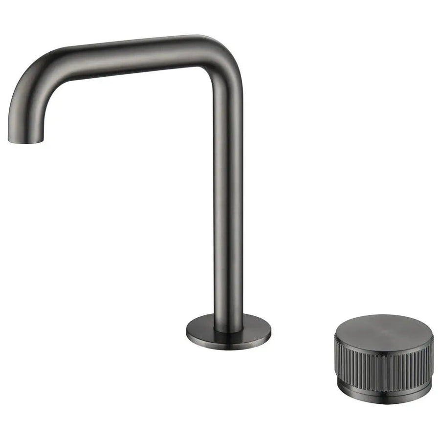 Mica Fluted Soft-Square Hob Basin Mixer Set