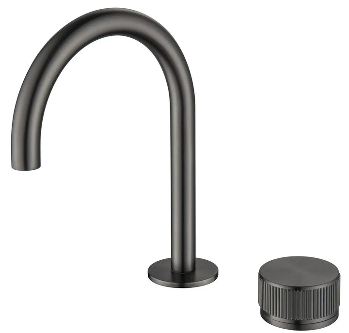 Mica Fluted Gooseneck Hob Basin Mixer
