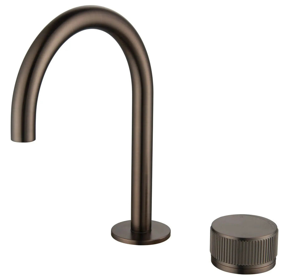 Mica Fluted Gooseneck Hob Basin Mixer