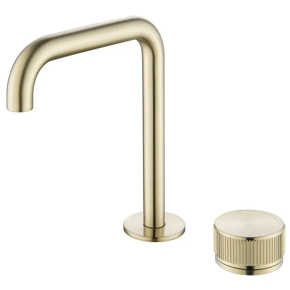 Mica Fluted Soft-Square Hob Basin Mixer Set