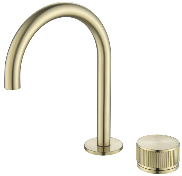 Mica Fluted Gooseneck Hob Basin Mixer