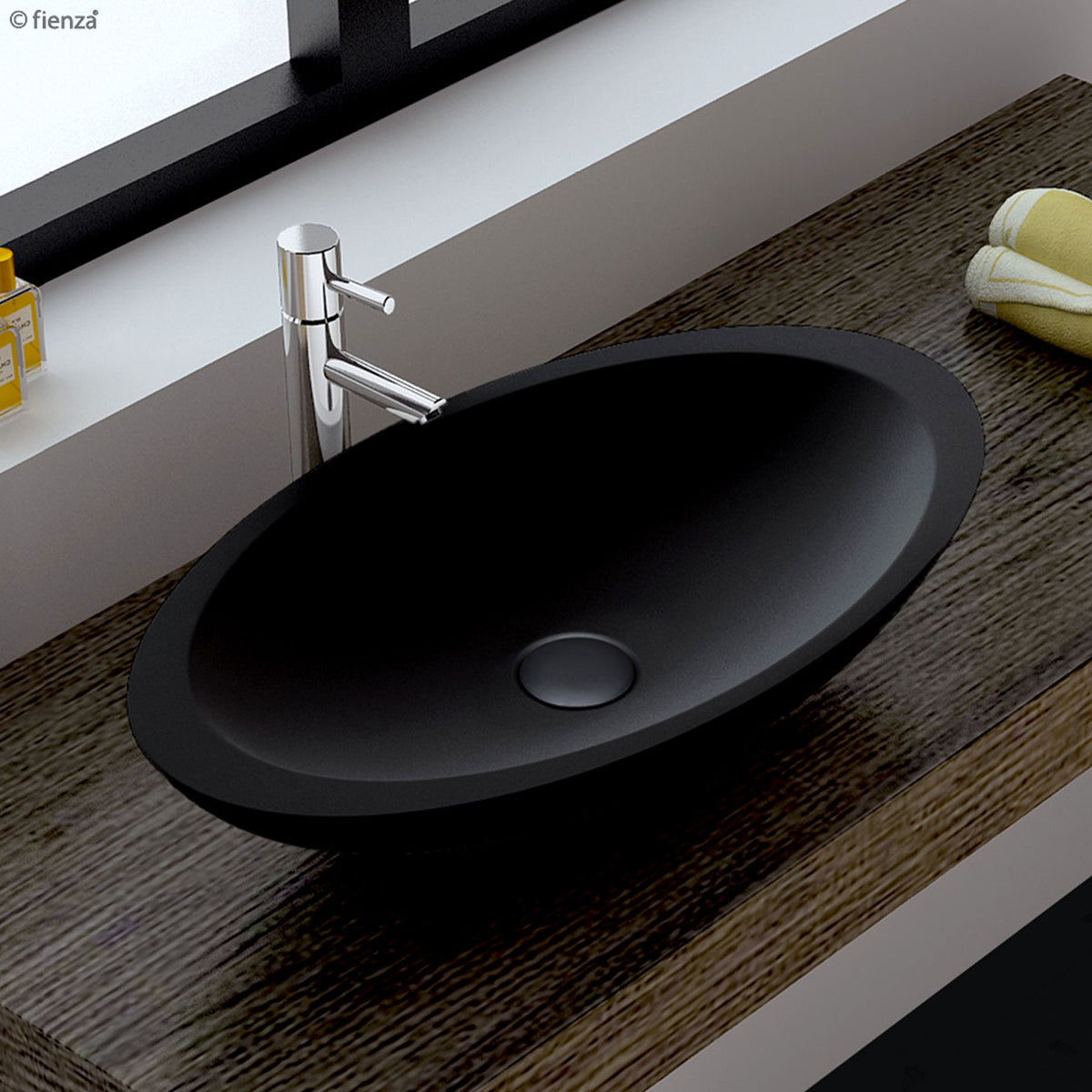 Bahama Solid Surface Above Counter Basin - Matte Black