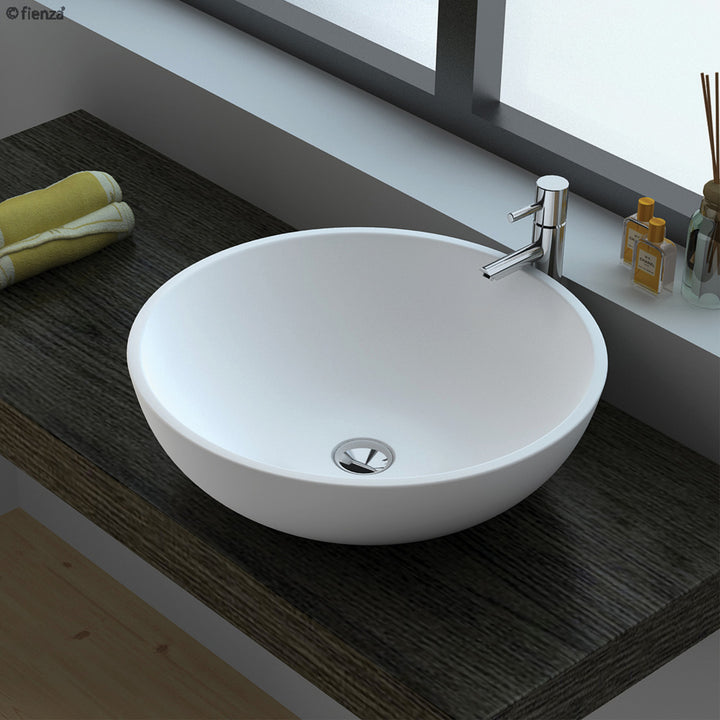 Lexy Solid Surface Above Counter Basin - Matte White