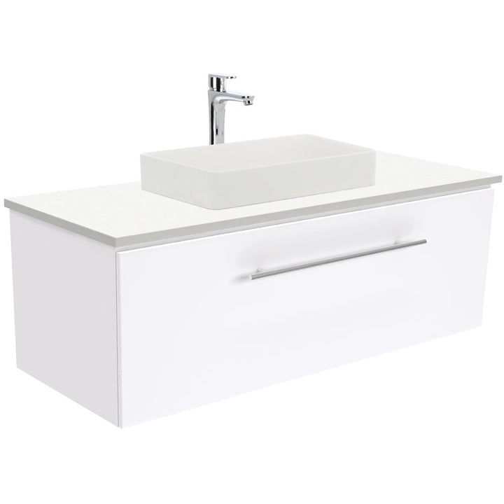 Kados Solid Surface Semi-Inset Basin - Matte White