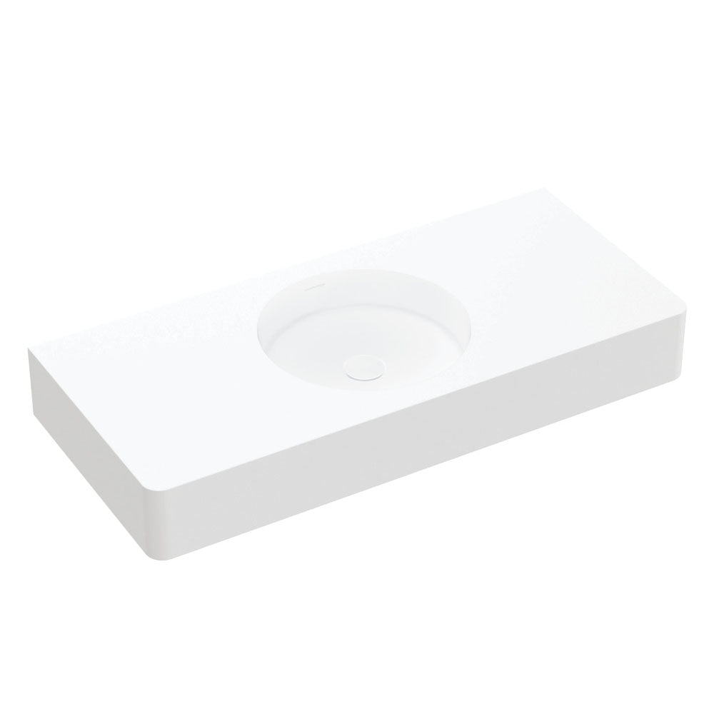 Encanto 1000 Solid Surface Wall Basin - Matte White