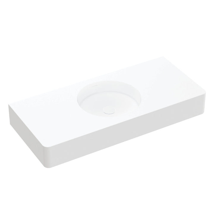 Encanto 1000 Solid Surface Wall Basin - Matte White