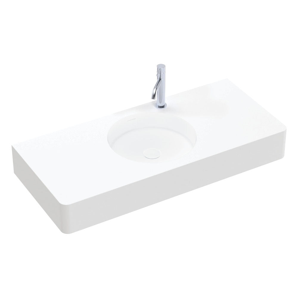 Encanto 1000 Solid Surface Wall Basin - Matte White