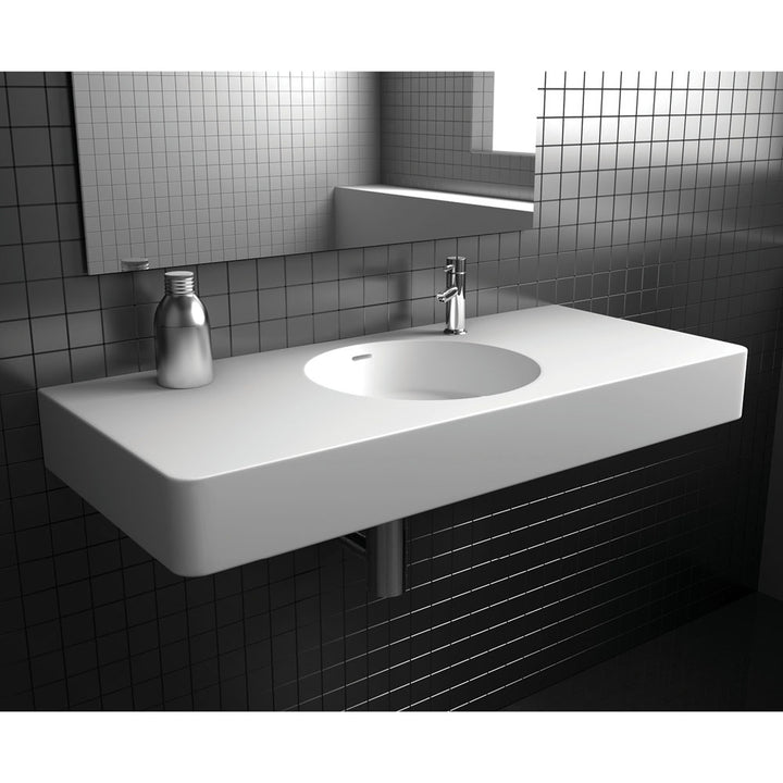 Encanto 1000 Solid Surface Wall Basin - Matte White