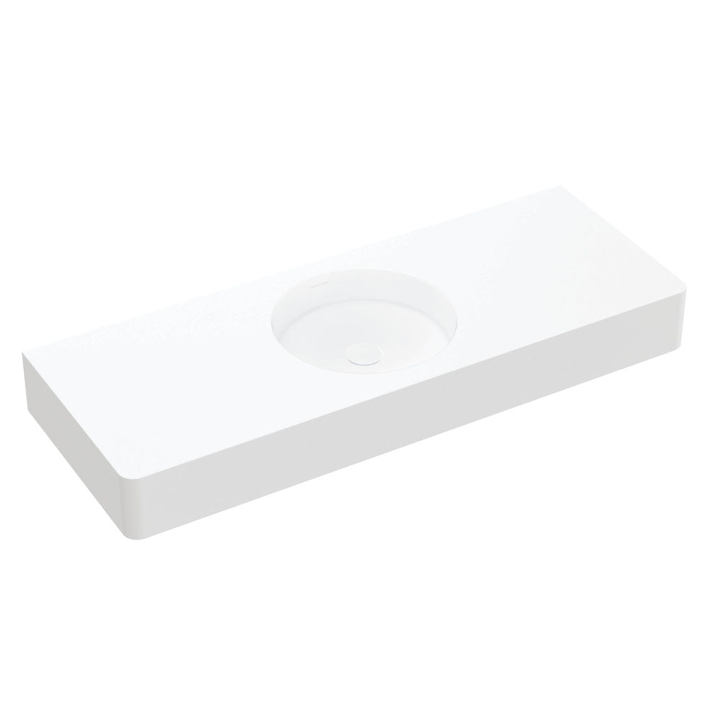 Encanto 1200 Solid Surface Wall Basin - Matte White