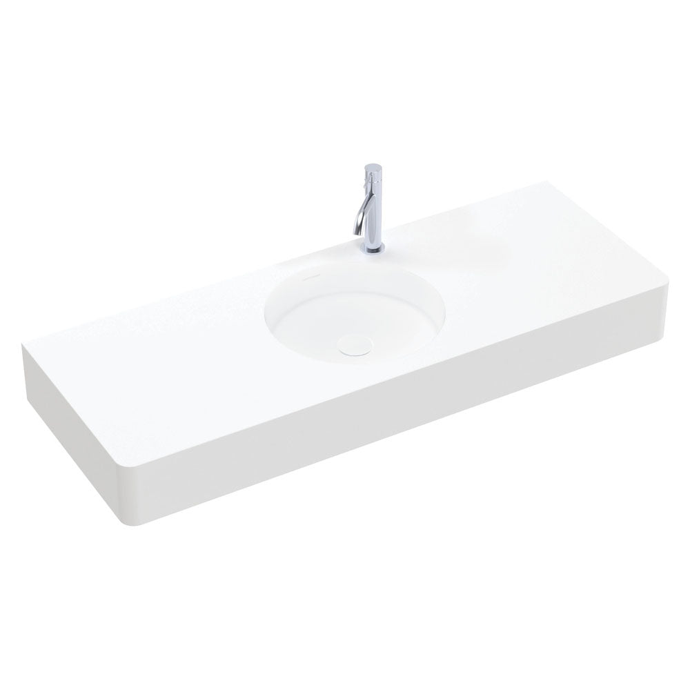 Encanto 1200 Solid Surface Wall Basin - Matte White